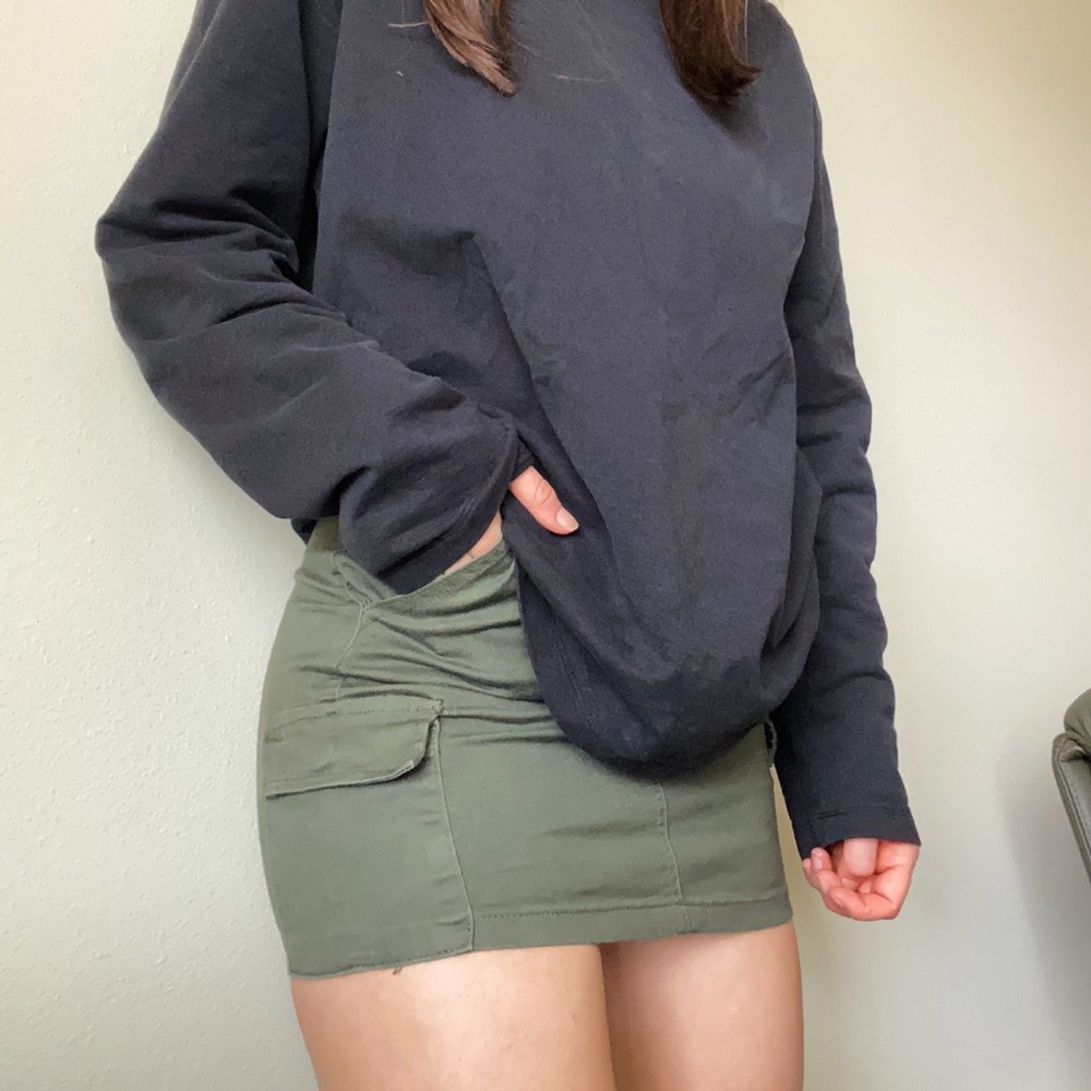 Army Green Mini Skirt